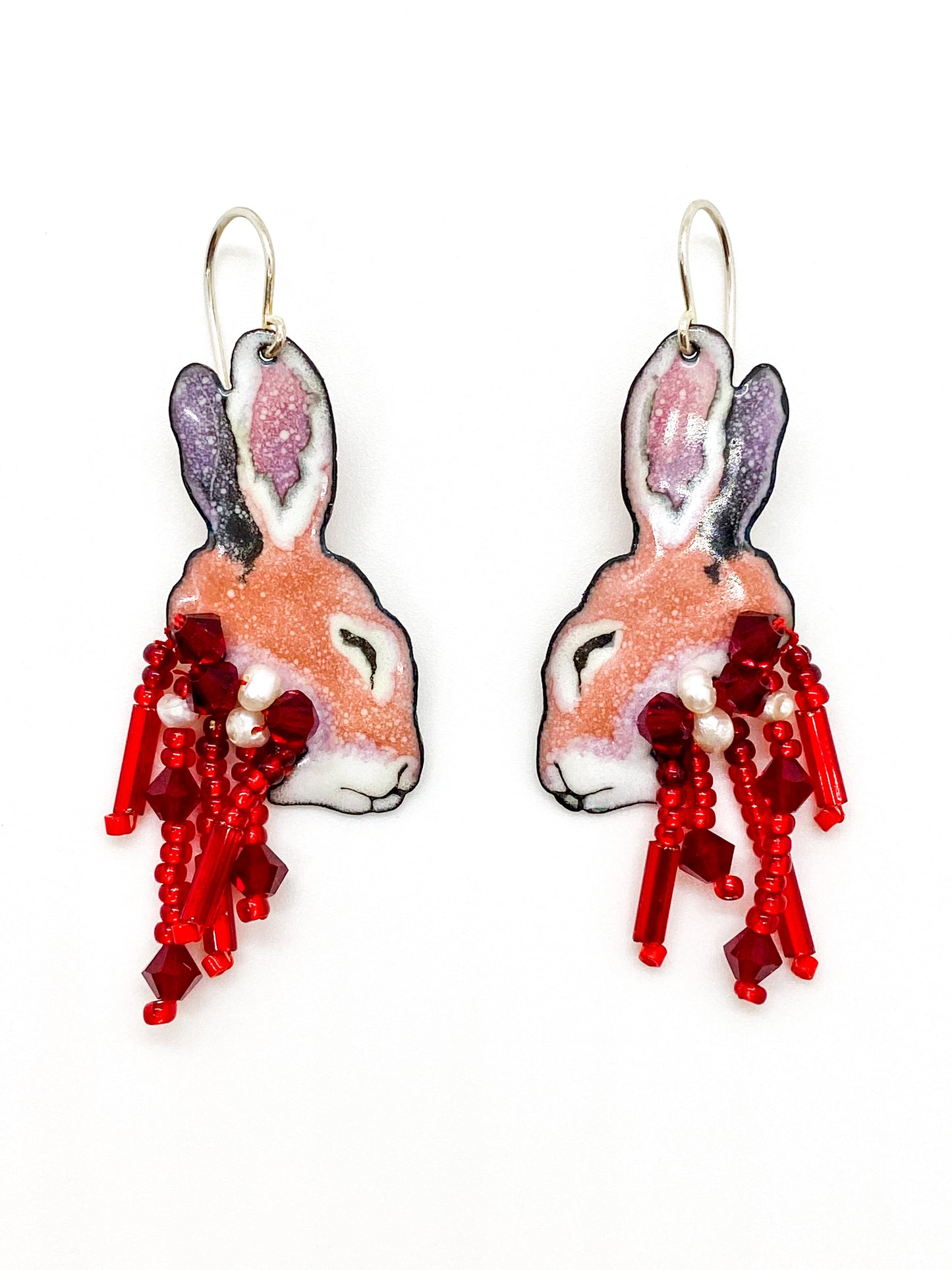 Petite Bloody Bunny Head Earrings