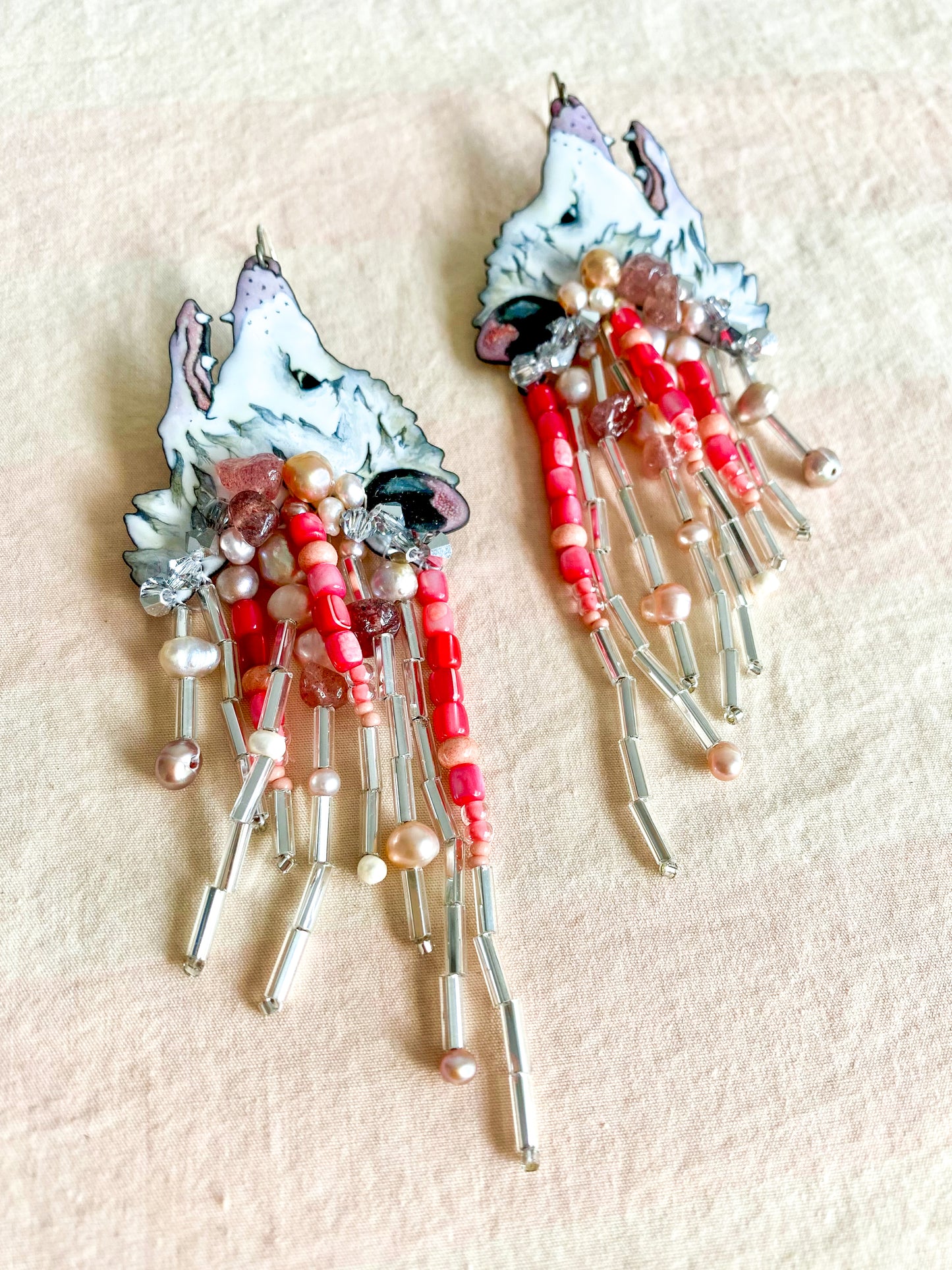 Wiggly Worm Opossum Earrings