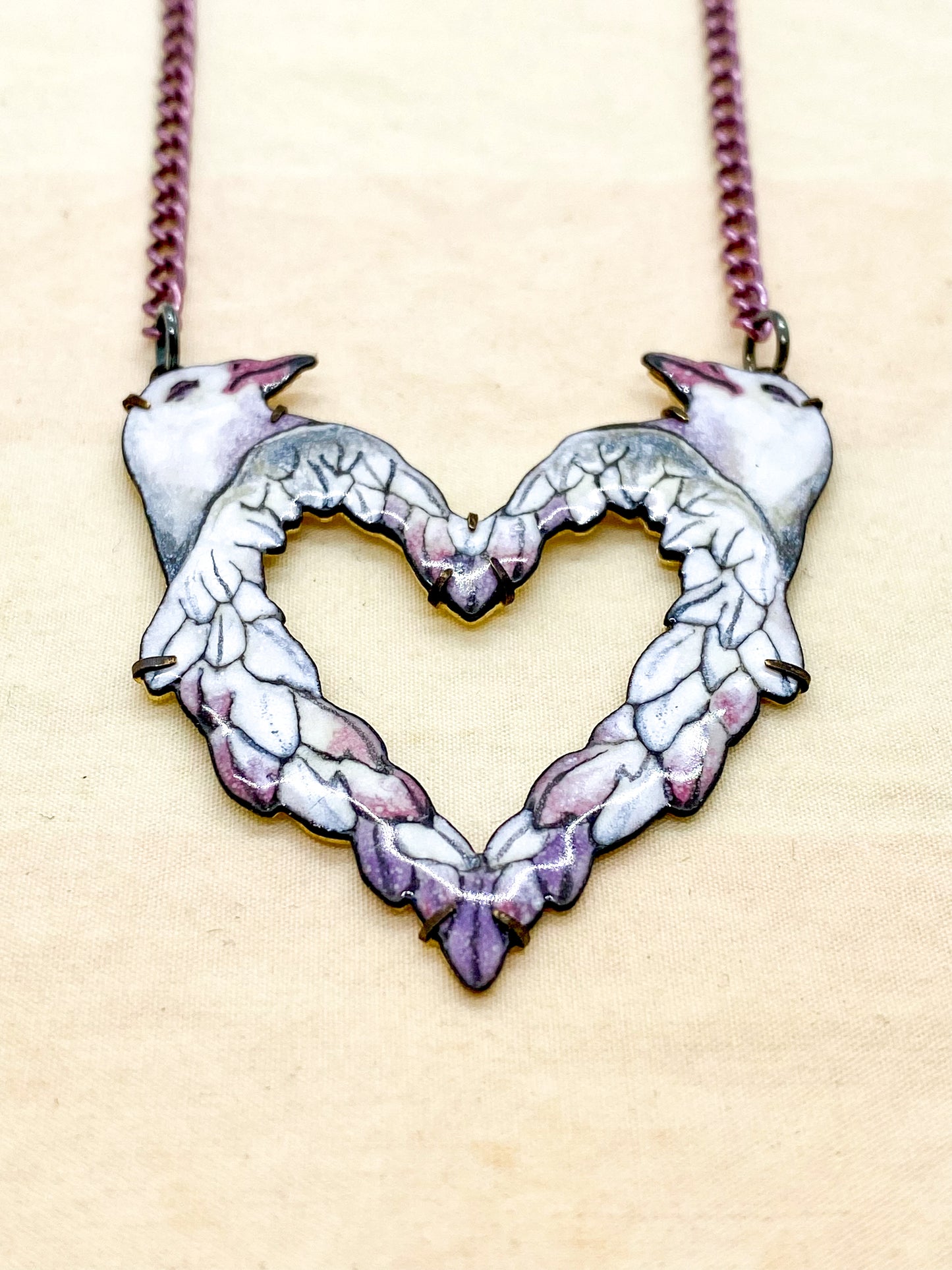 Conjoined Dove Heart Necklace