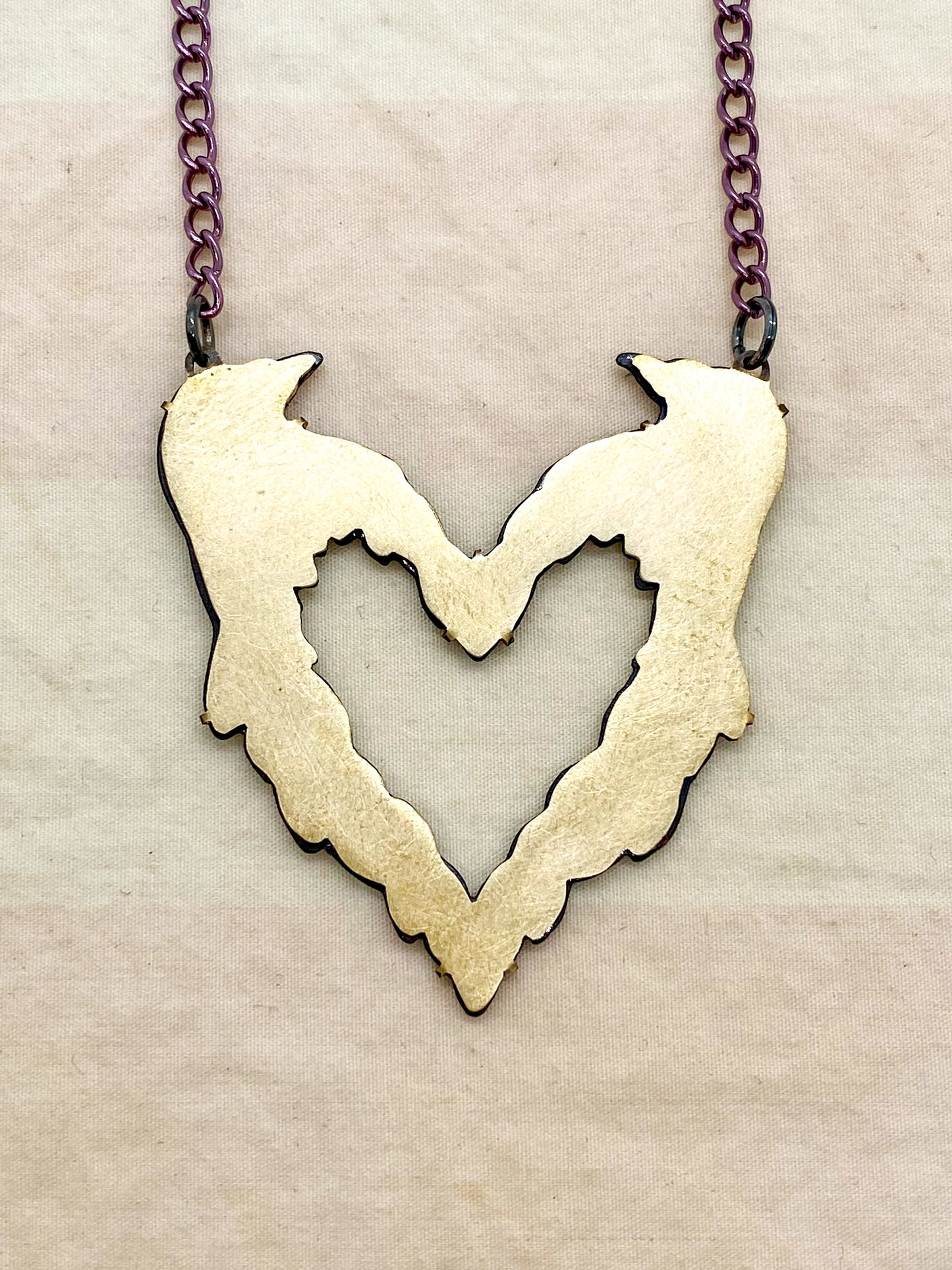 Conjoined Dove Heart Necklace