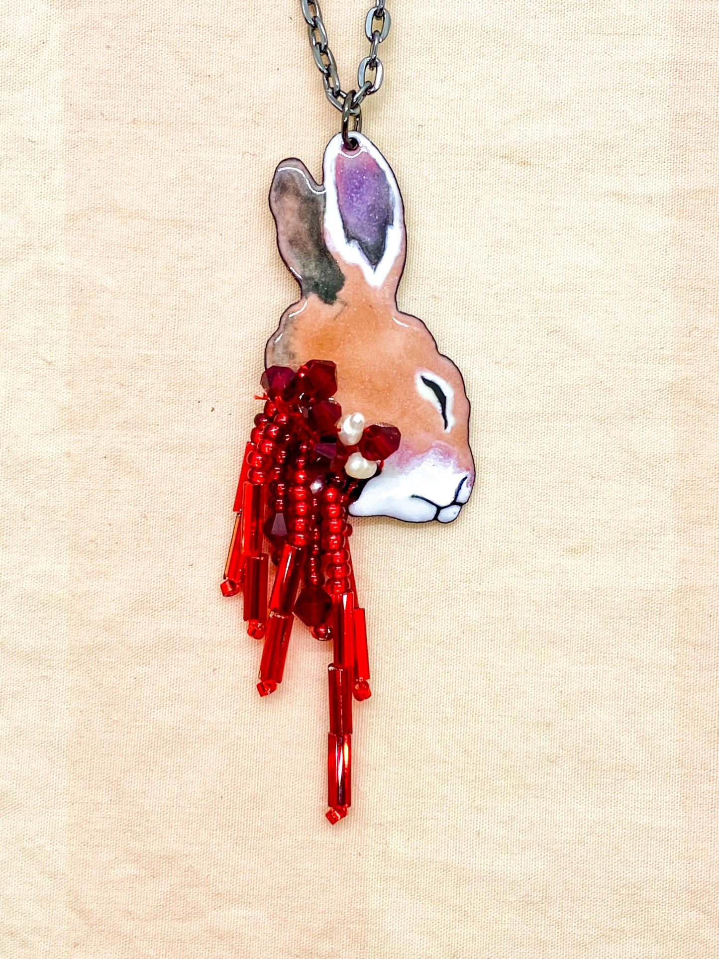 Bloody Bunny Head Necklaces