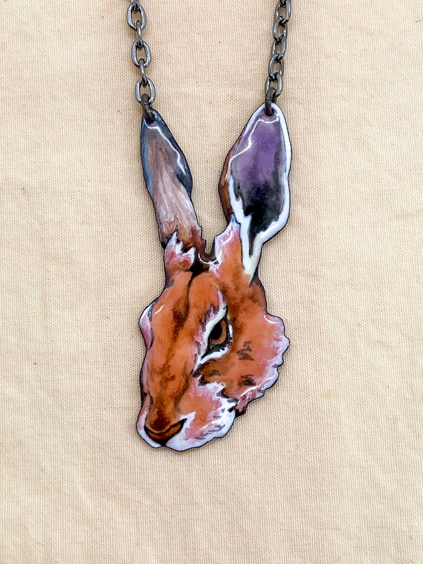 Hare Head Necklace