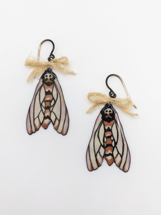 Tattered Death's Head Moth Earrings
