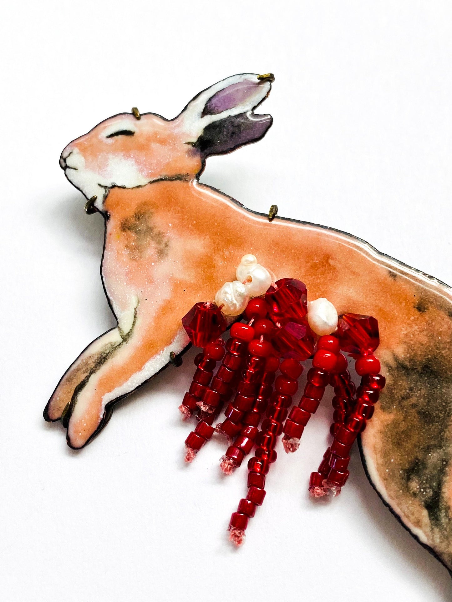 Roadkill Rabbit Brooch