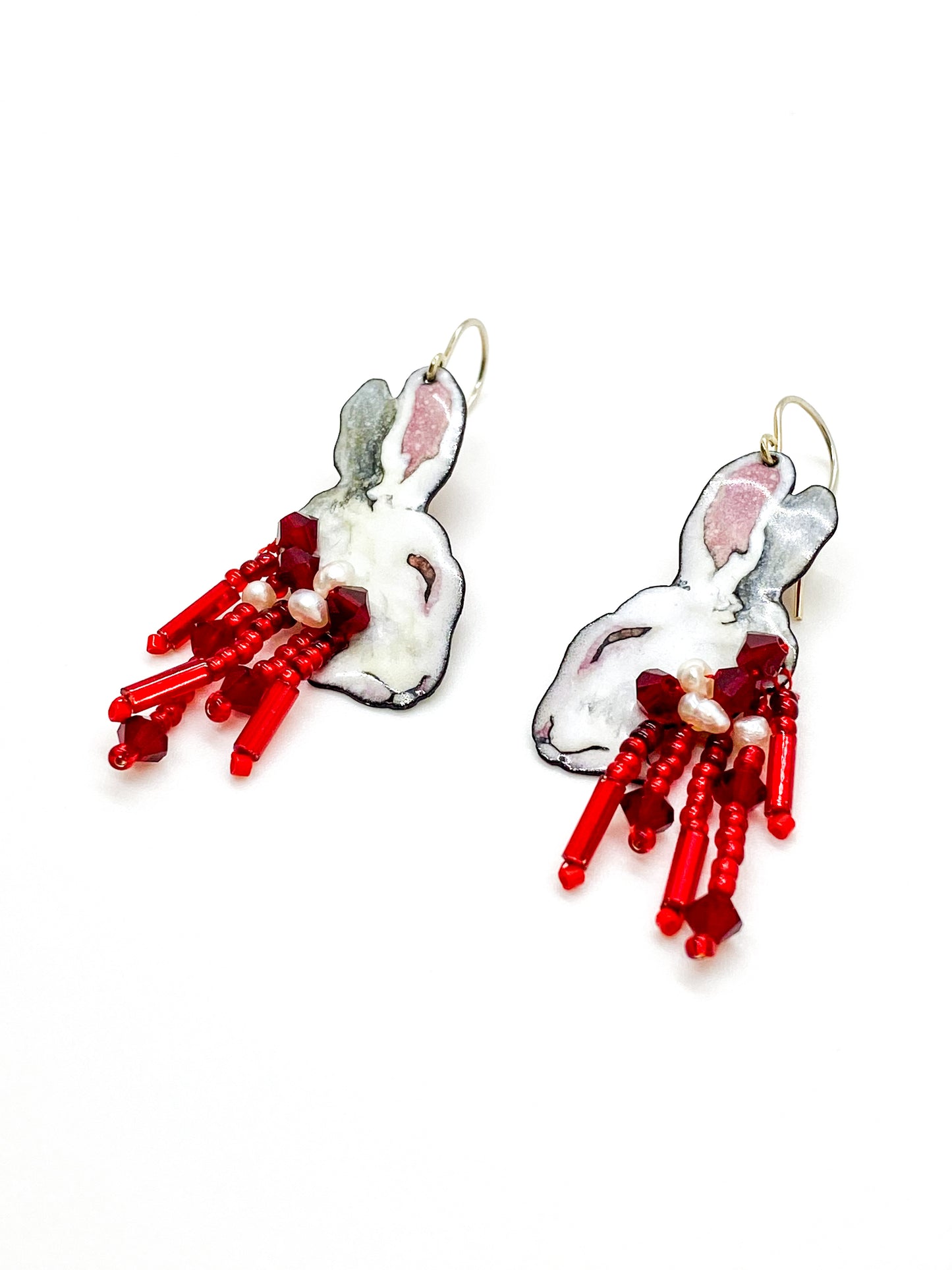 Petite Albino Roadkill Earrings