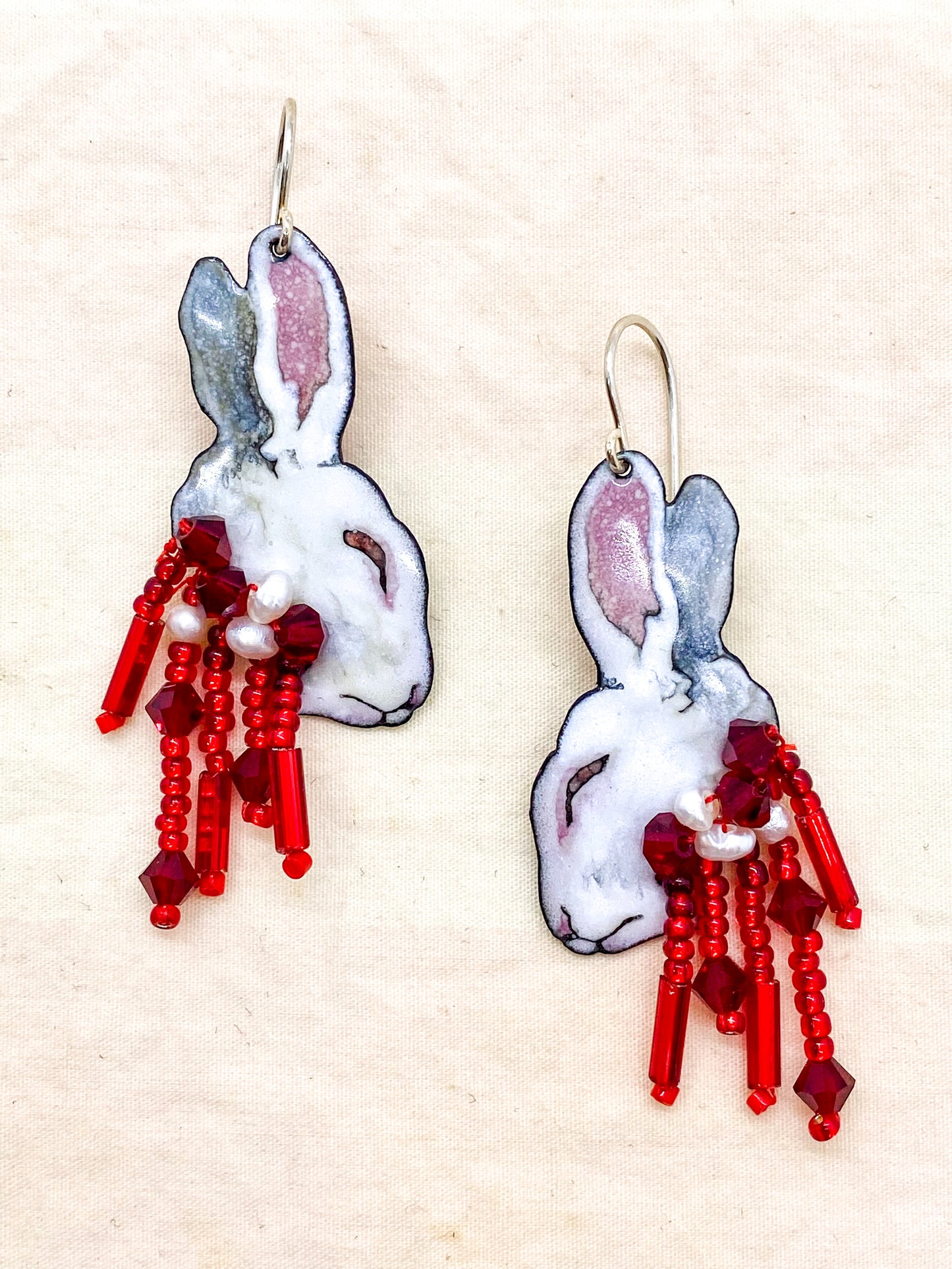 Petite Albino Roadkill Earrings