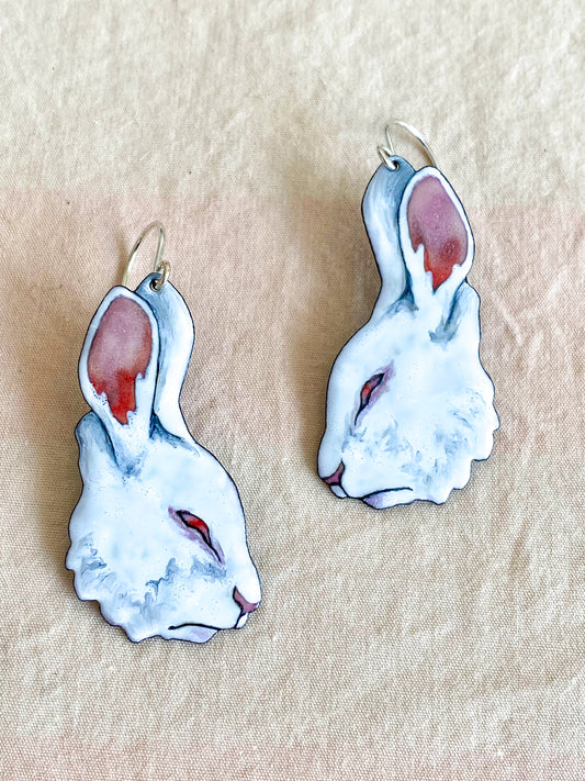 White Rabbit Earrings