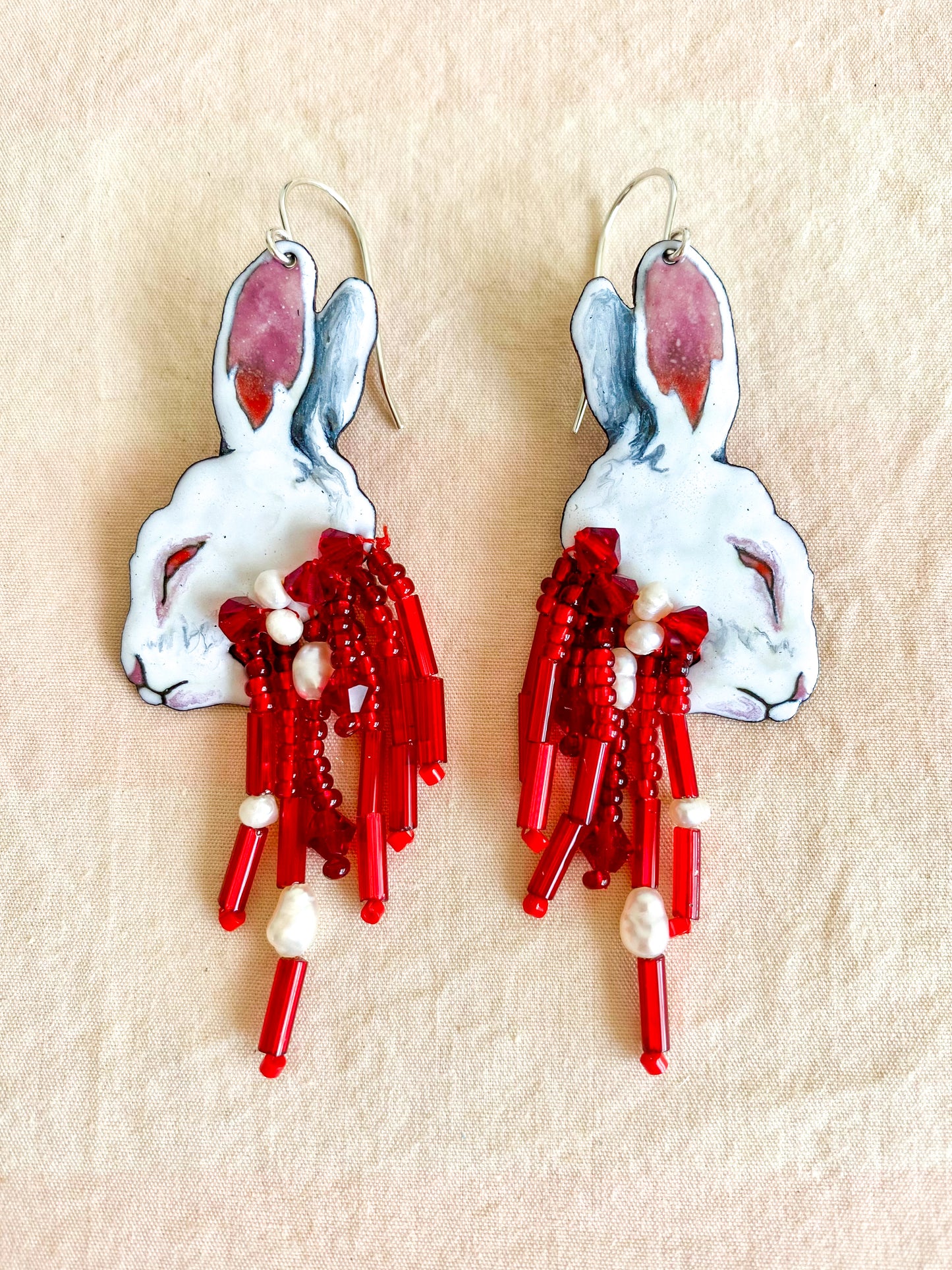 Albino Roadkill Earrings