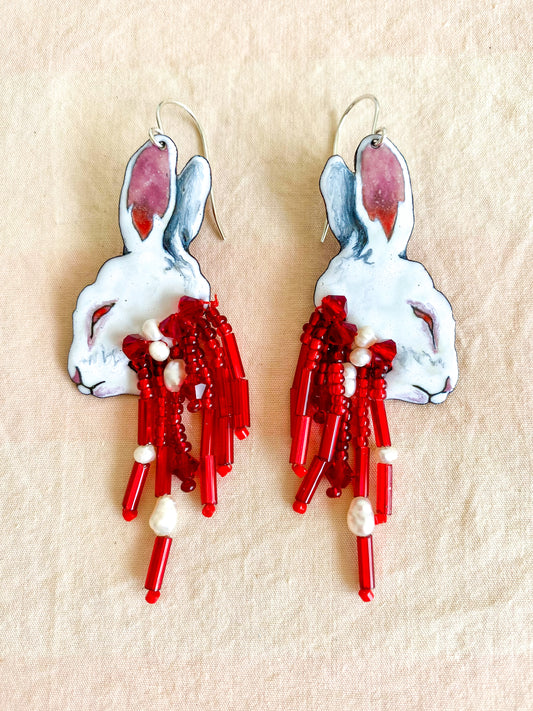 Albino Roadkill Earrings