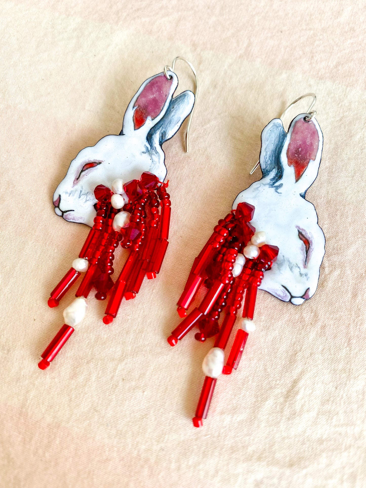 Albino Roadkill Earrings
