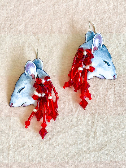 Bloody Mouse Earrings