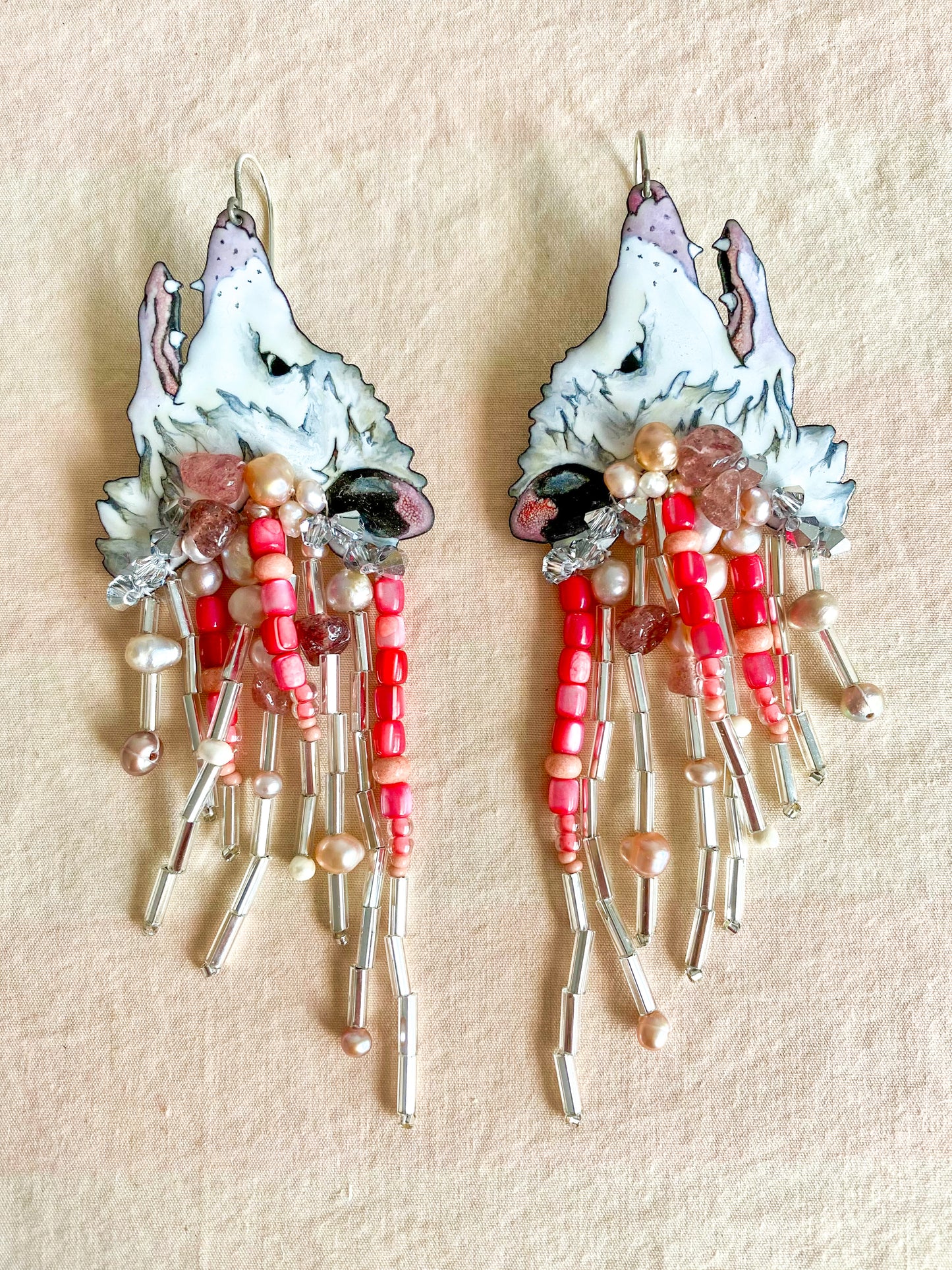 Wiggly Worm Opossum Earrings