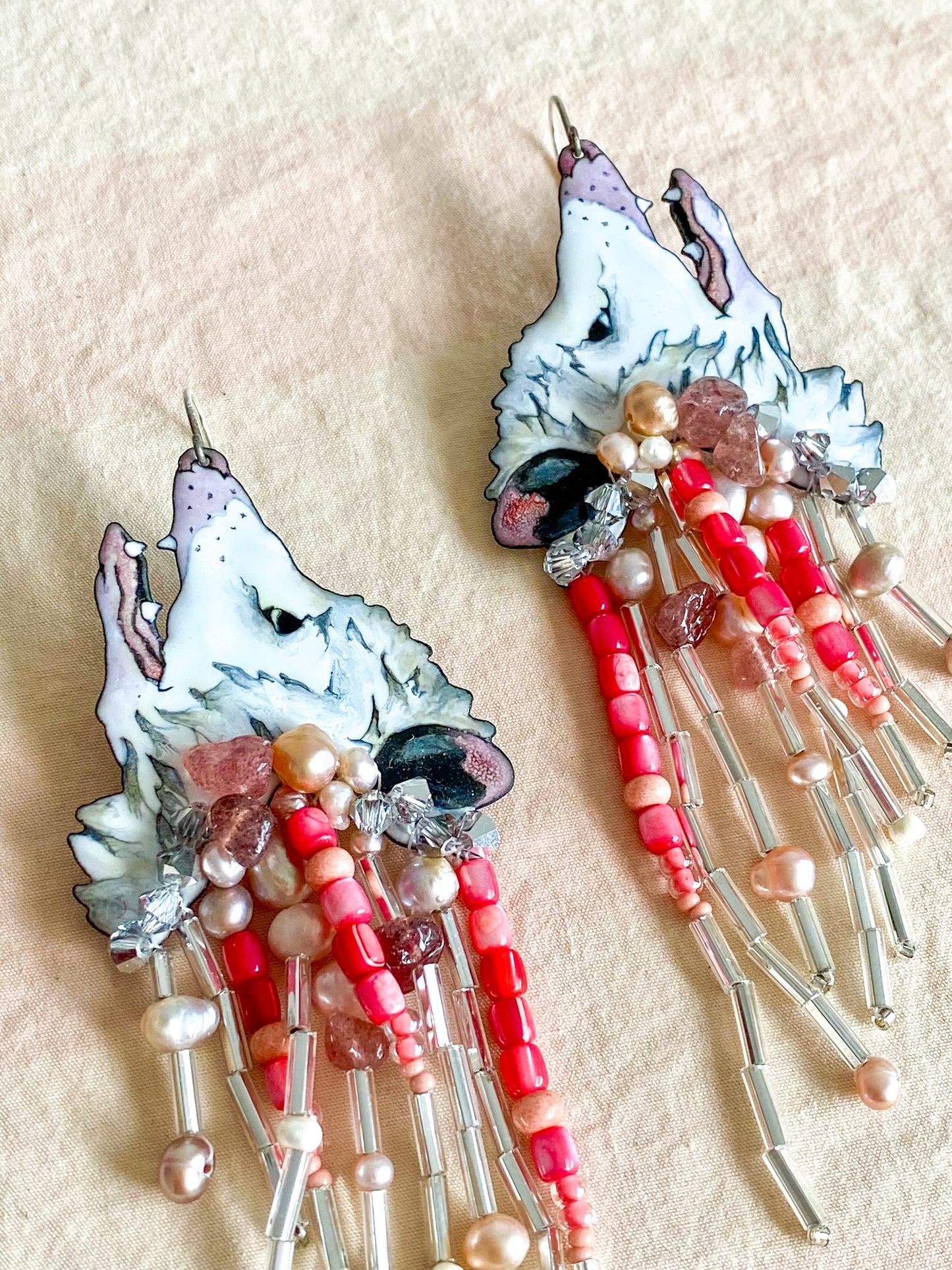 Wiggly Worm Opossum Earrings
