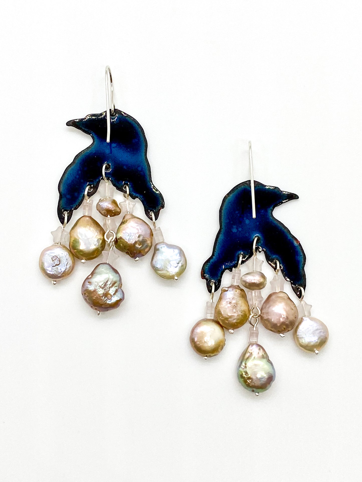 Pearl Drop Dove Earrings