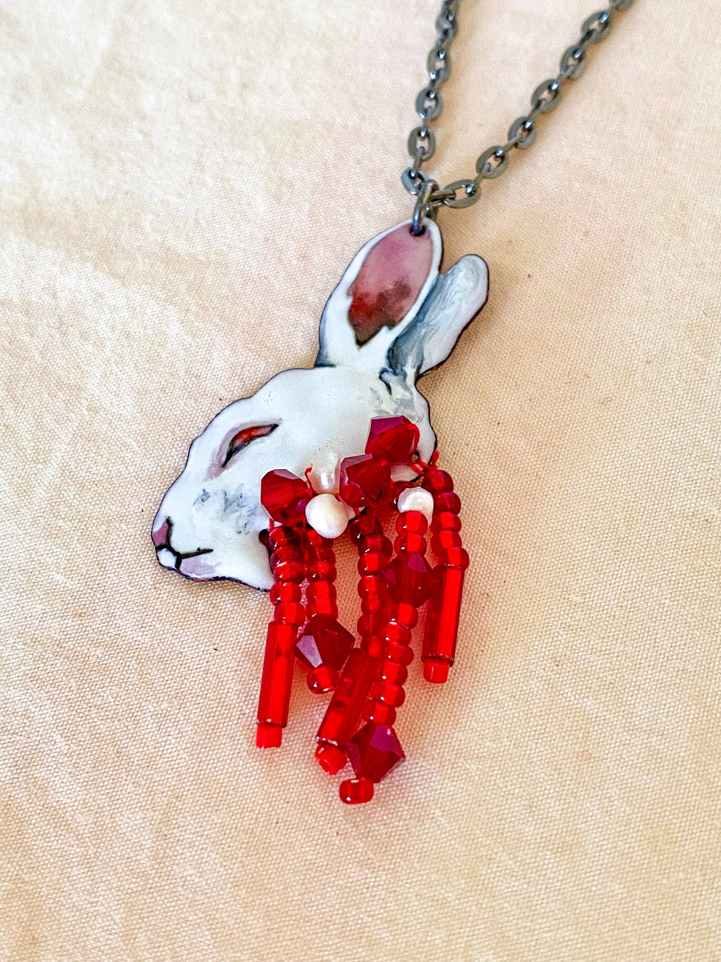 Petite Albino Roadkill Necklace