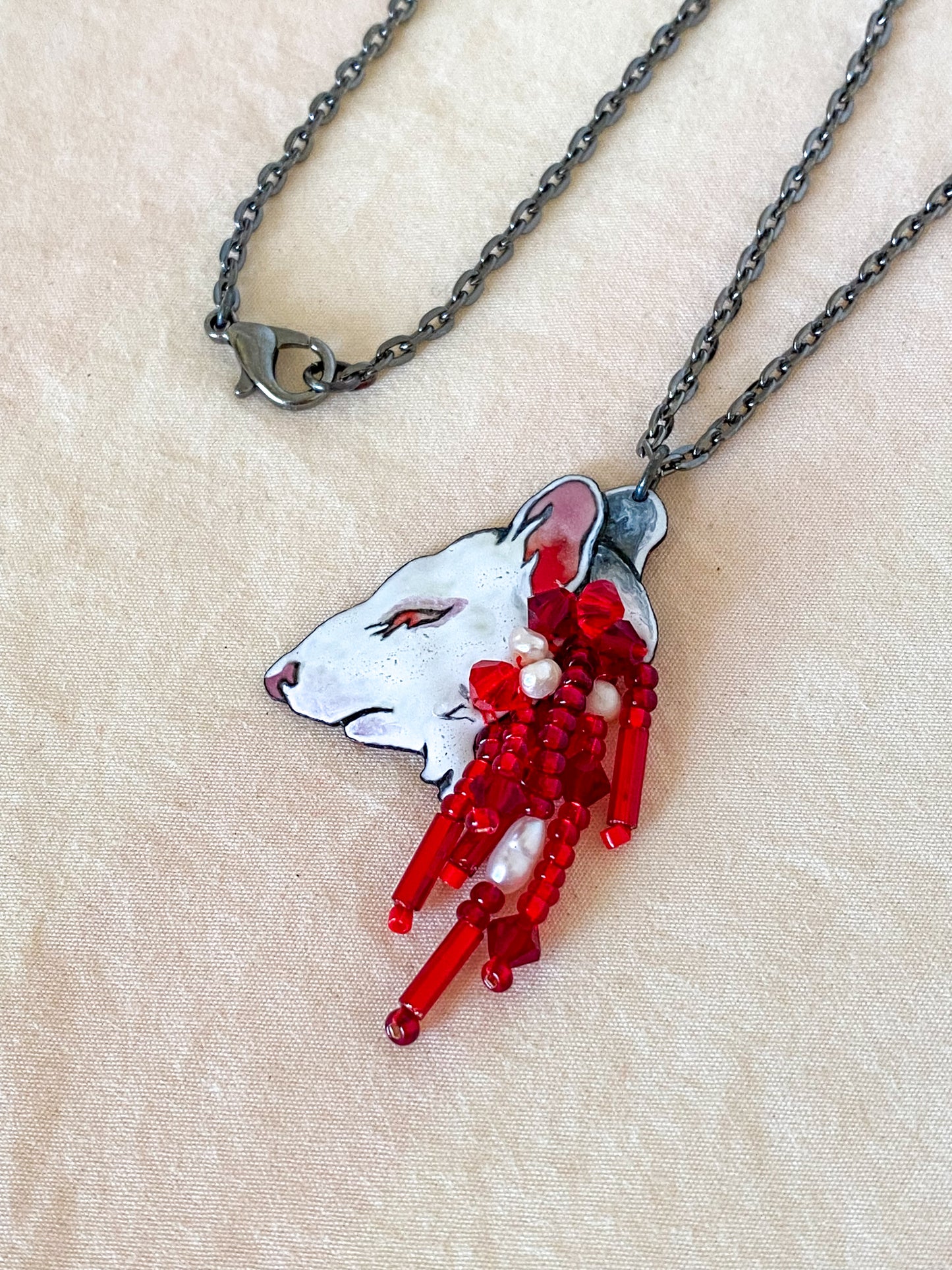 Petite Bloody Mouse Necklace