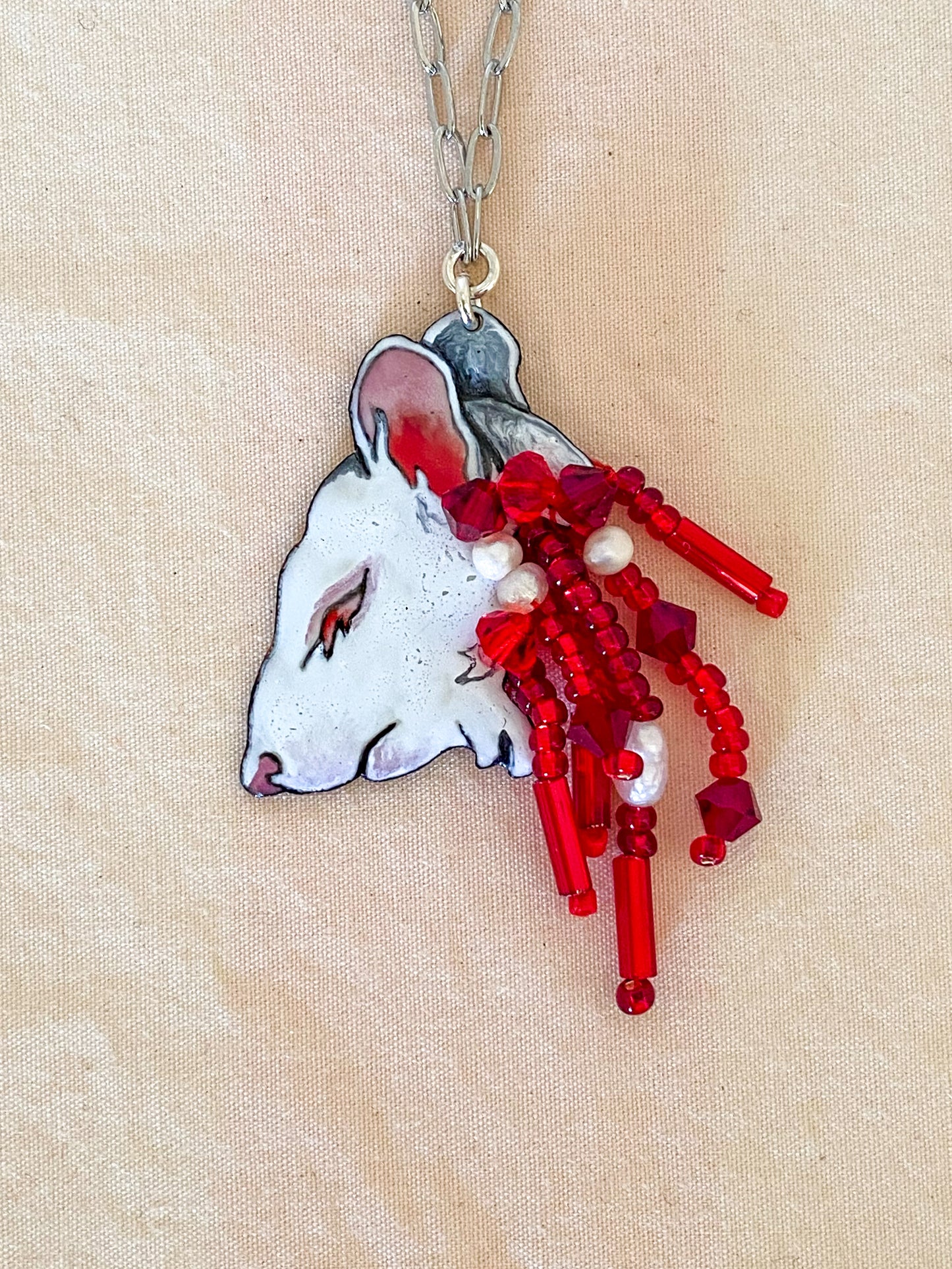 Petite Bloody Mouse Necklace