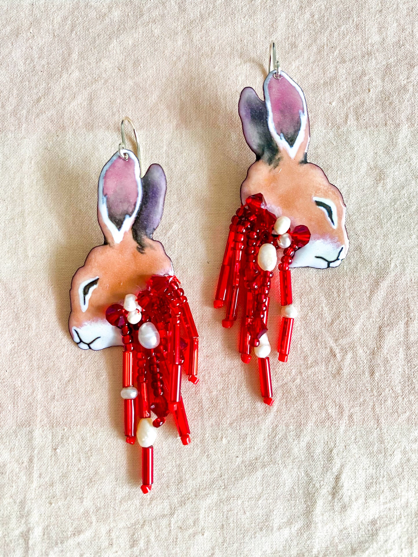 Cottontail Roadkill Earrings