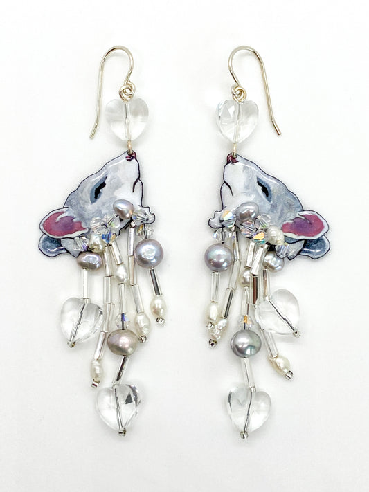 Glistening Frost Field Mice Earrings