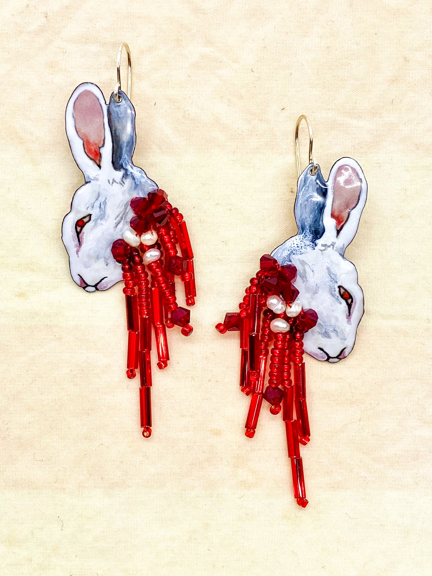 Albino Roadkill Earrings