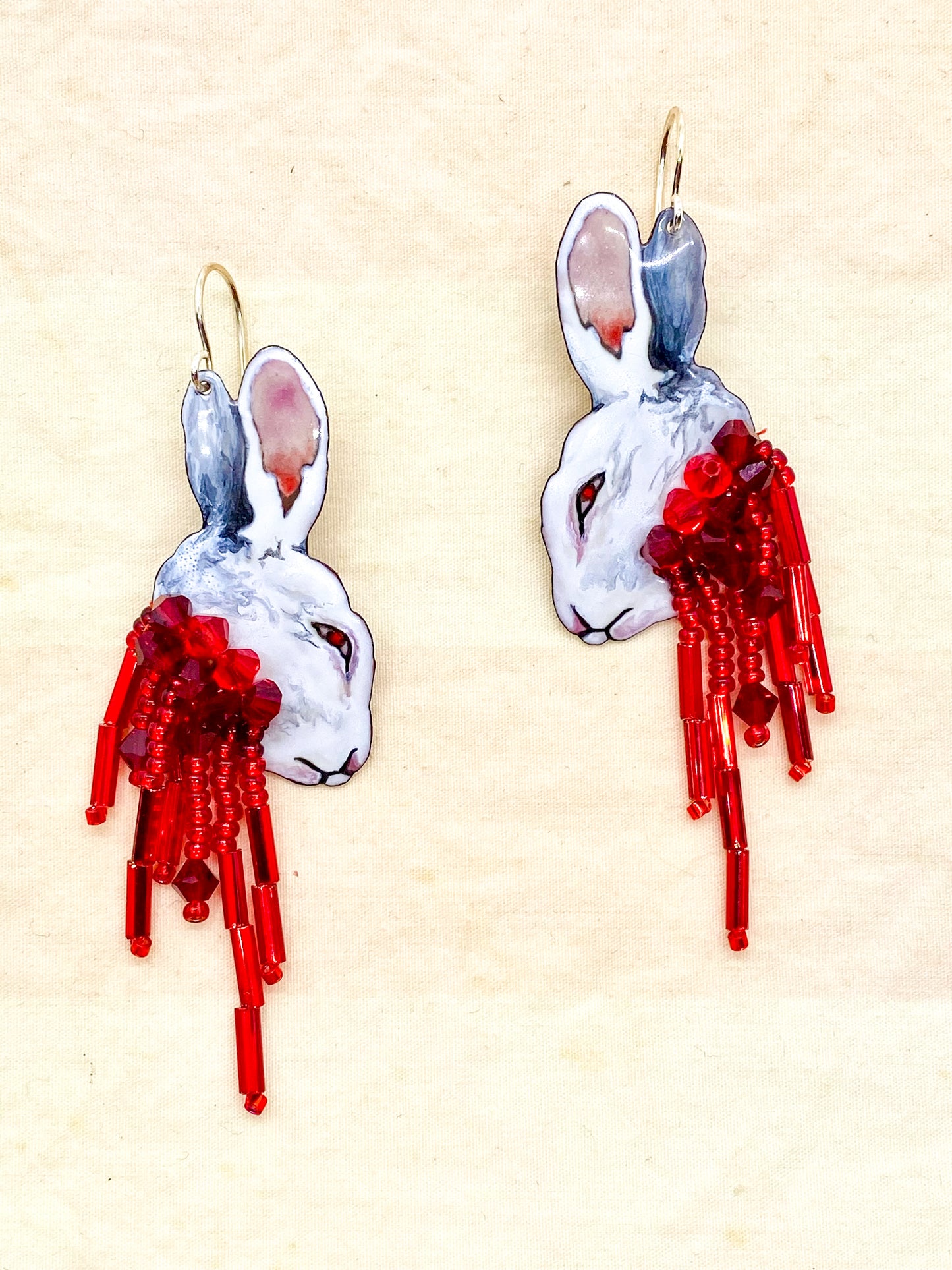 Albino Roadkill Earrings