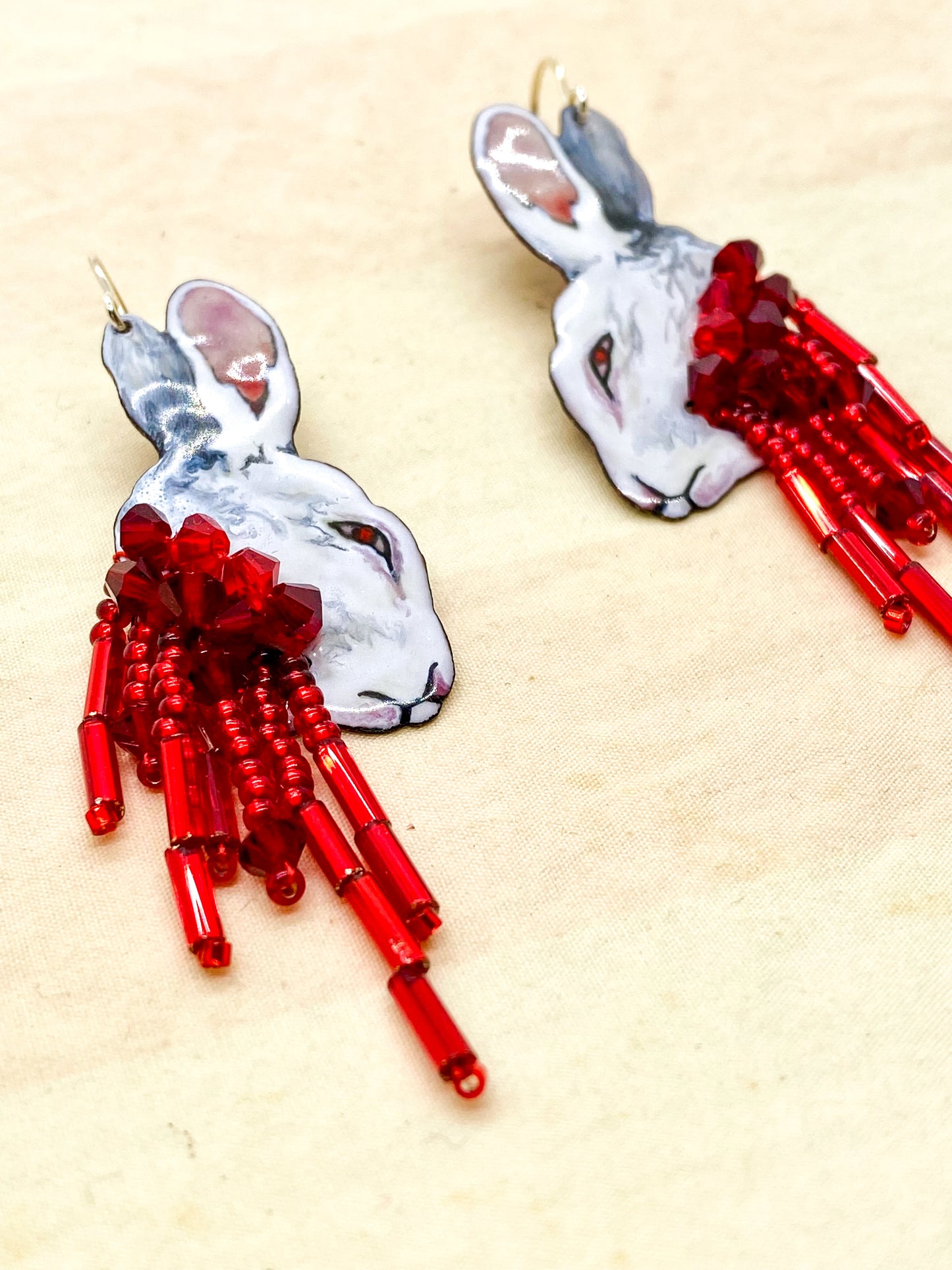 Albino Roadkill Earrings