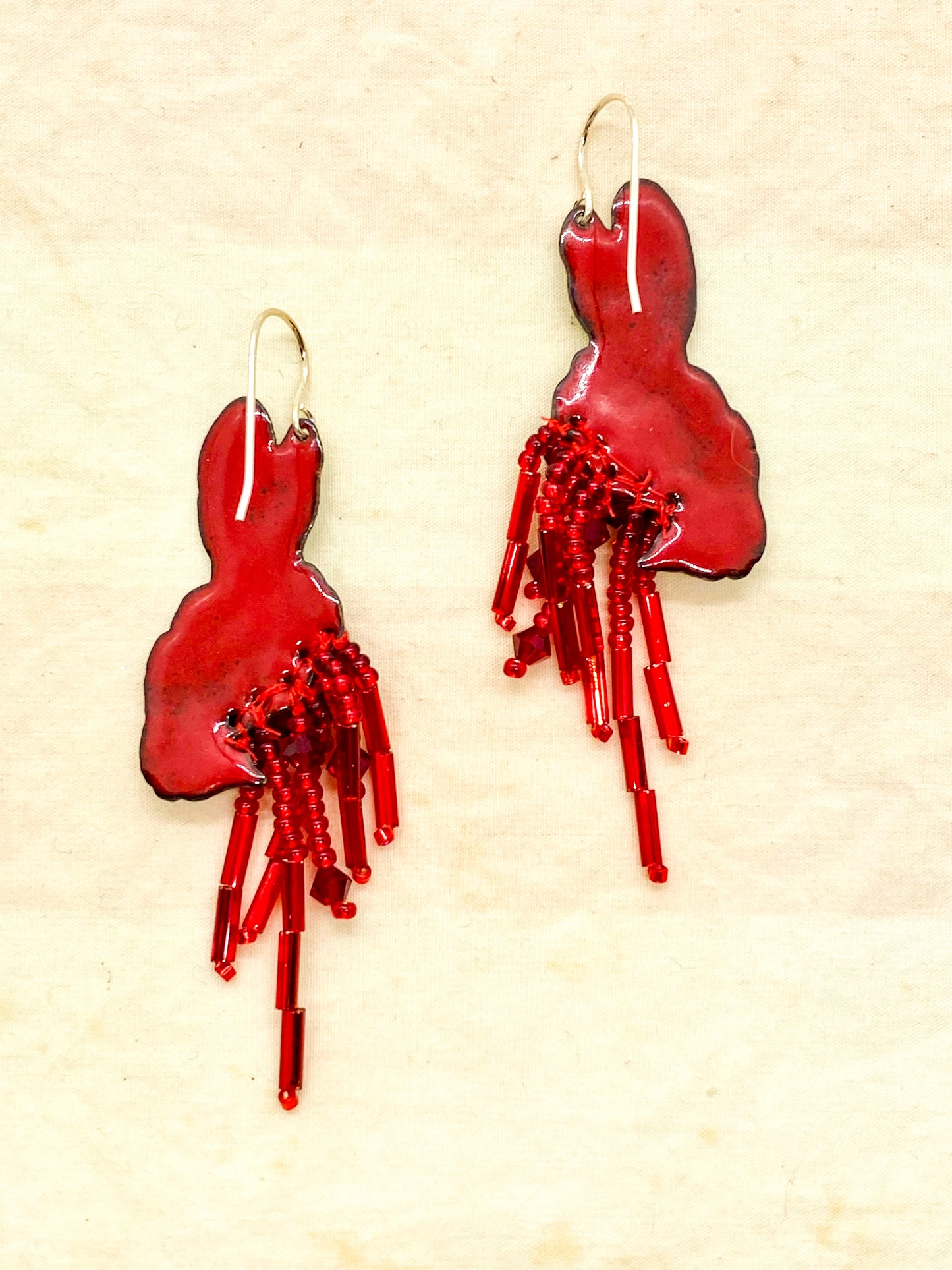 Albino Roadkill Earrings