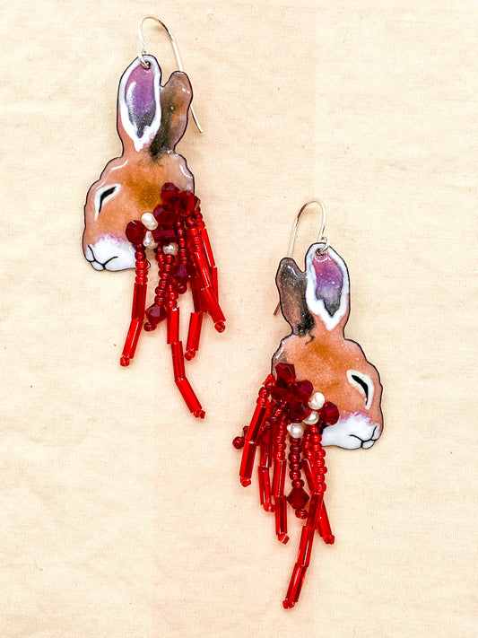 Cottontail Roadkill Earrings