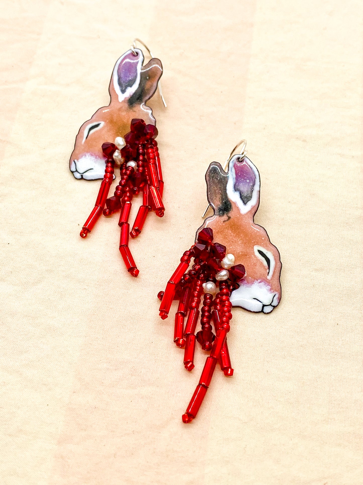 Cottontail Roadkill Earrings