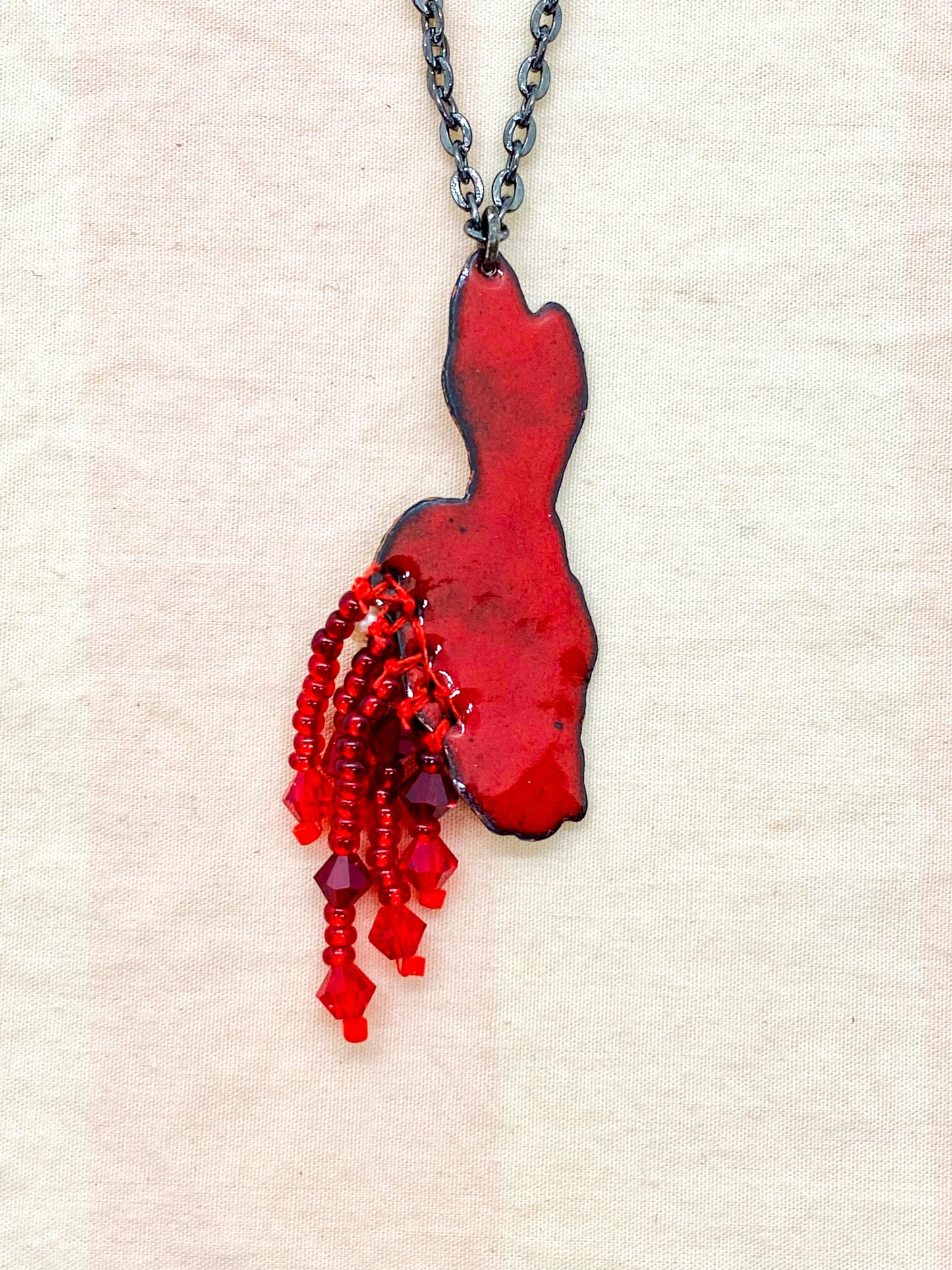 Bloody Hare Head Necklace