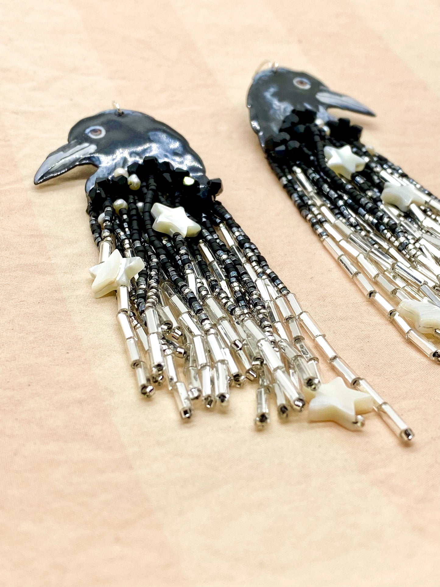 Starry Night Raven Earrings