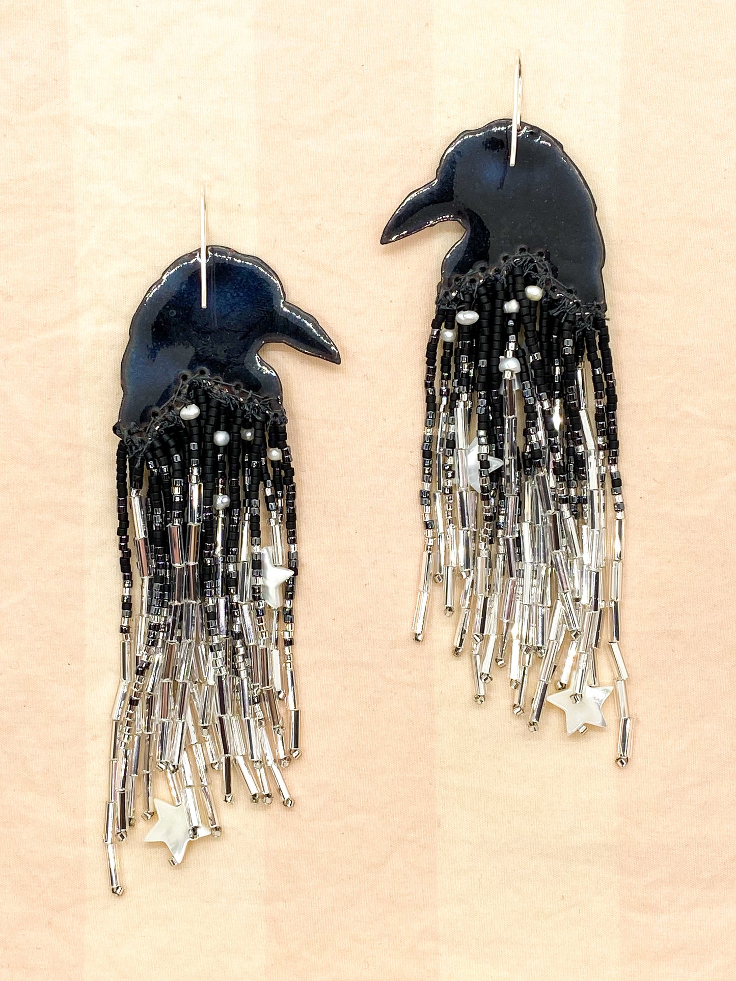 Starry Night Raven Earrings