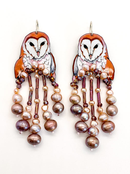 Brilliant Barn Owl Earrings