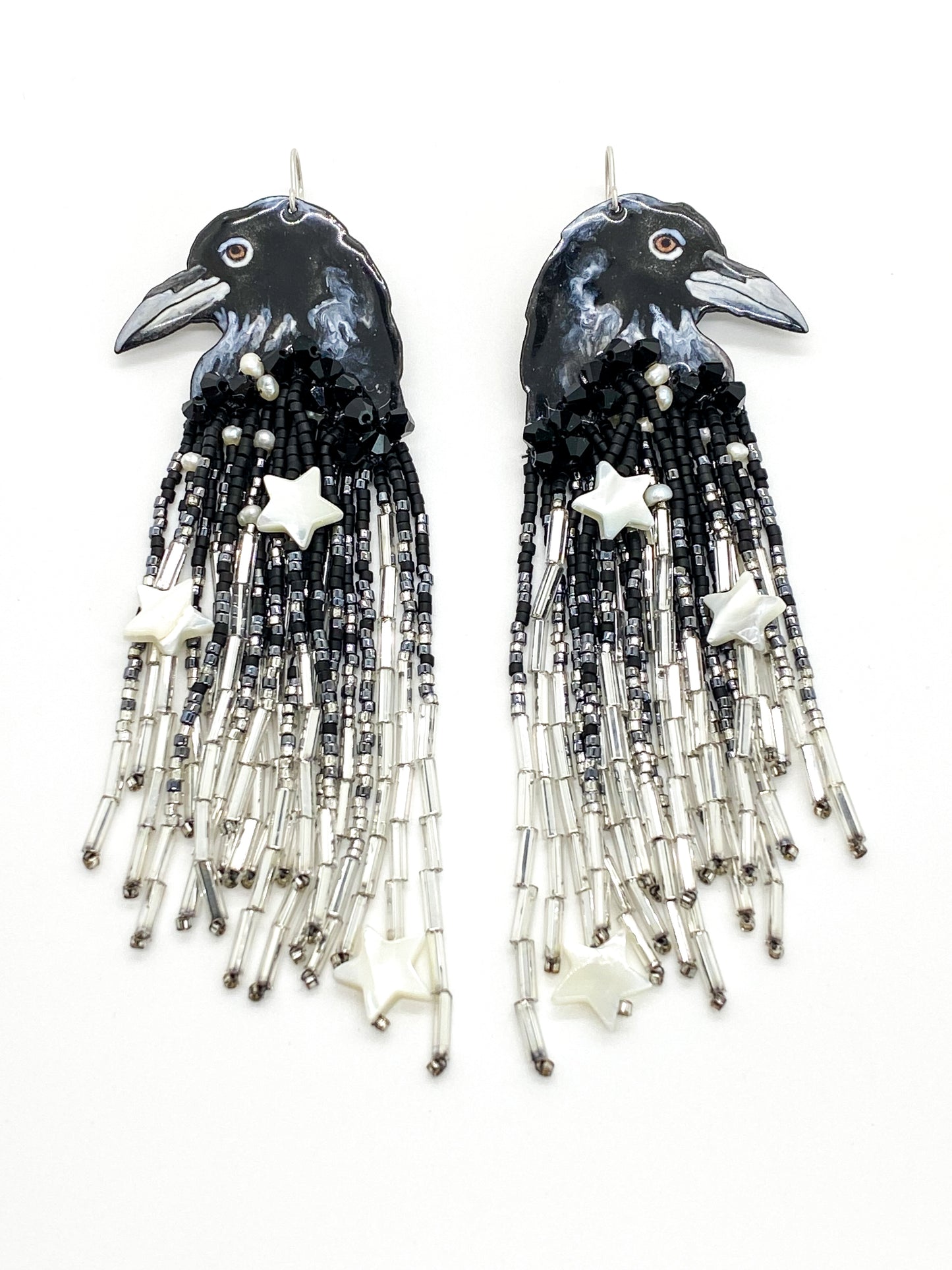 Starry Night Raven Earrings