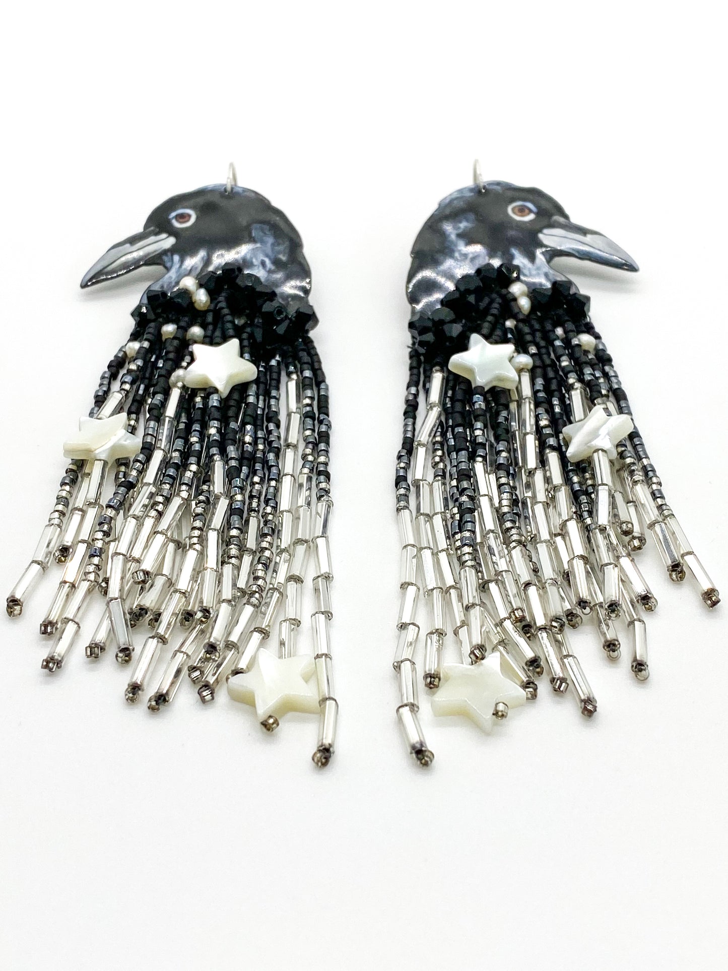 Starry Night Raven Earrings