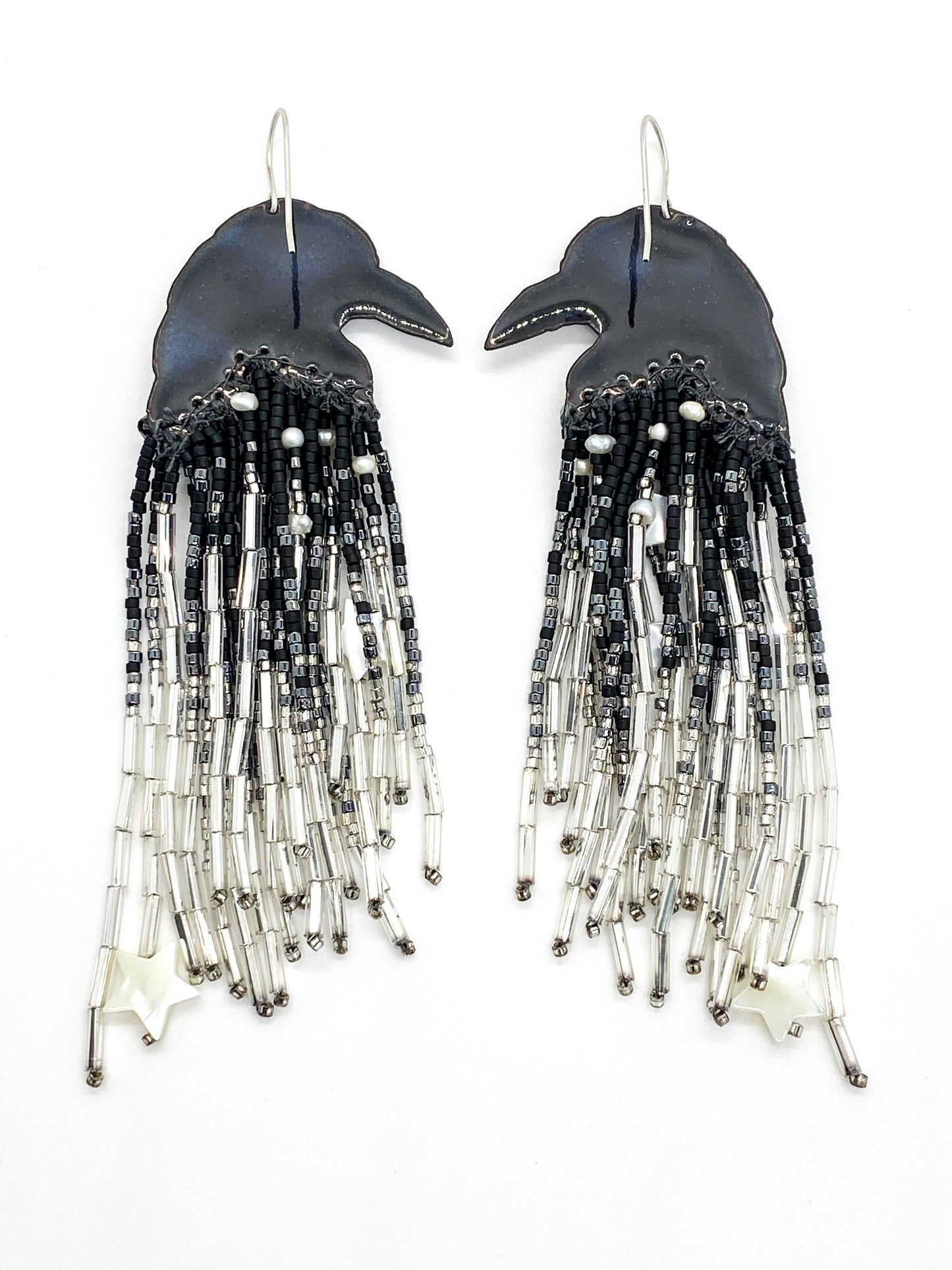 Starry Night Raven Earrings