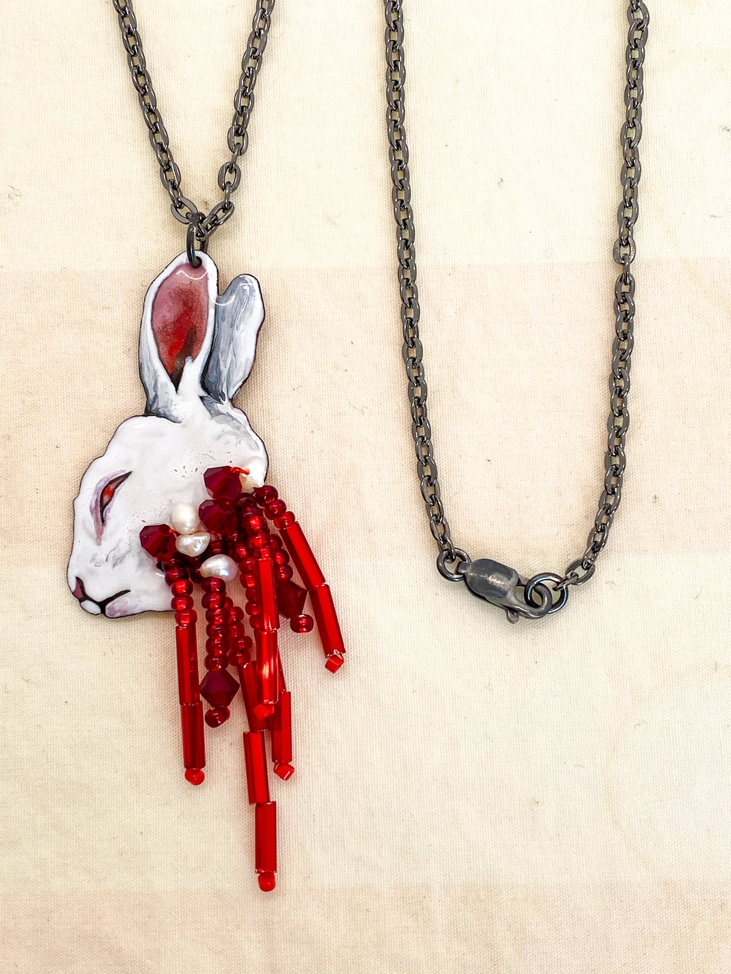 Albino Roadkill Necklace