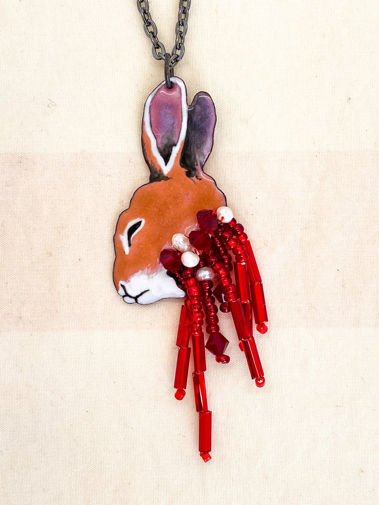 Cottontail Roadkill Necklace