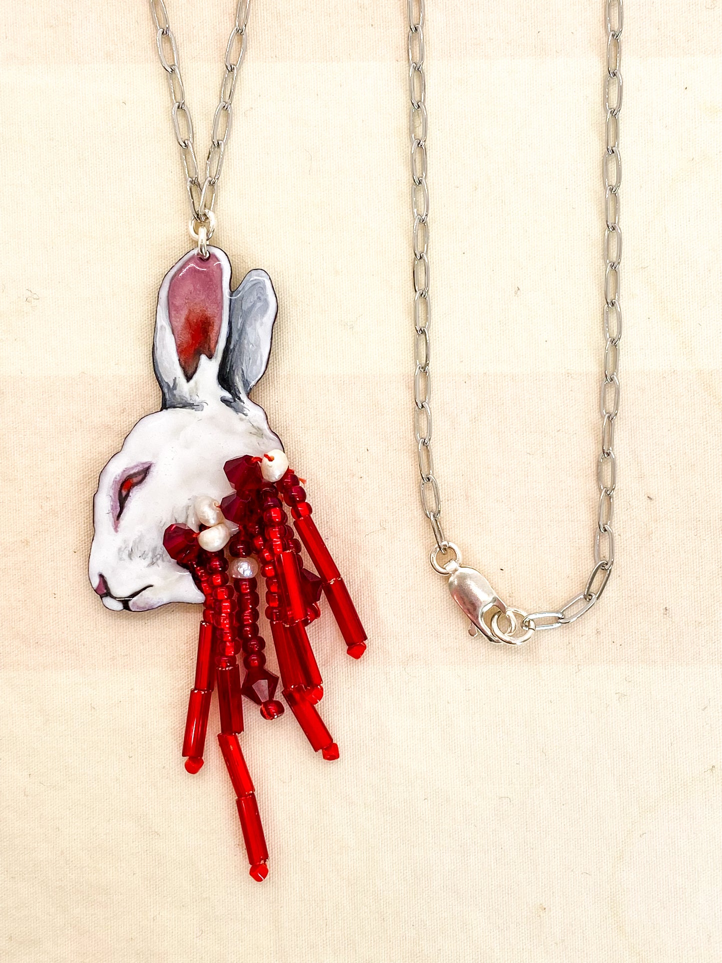 Albino Roadkill Necklace