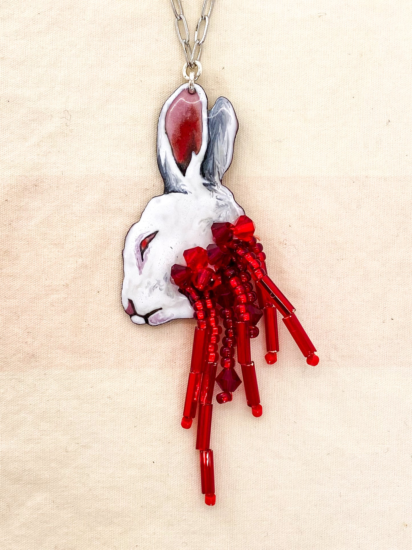 Albino Roadkill Necklace