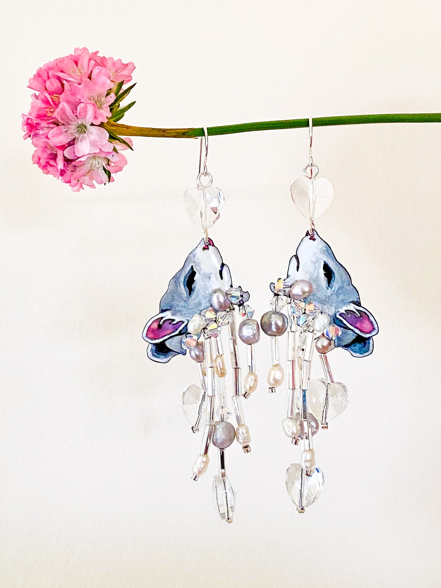Glistening Frost Field Mice Earrings