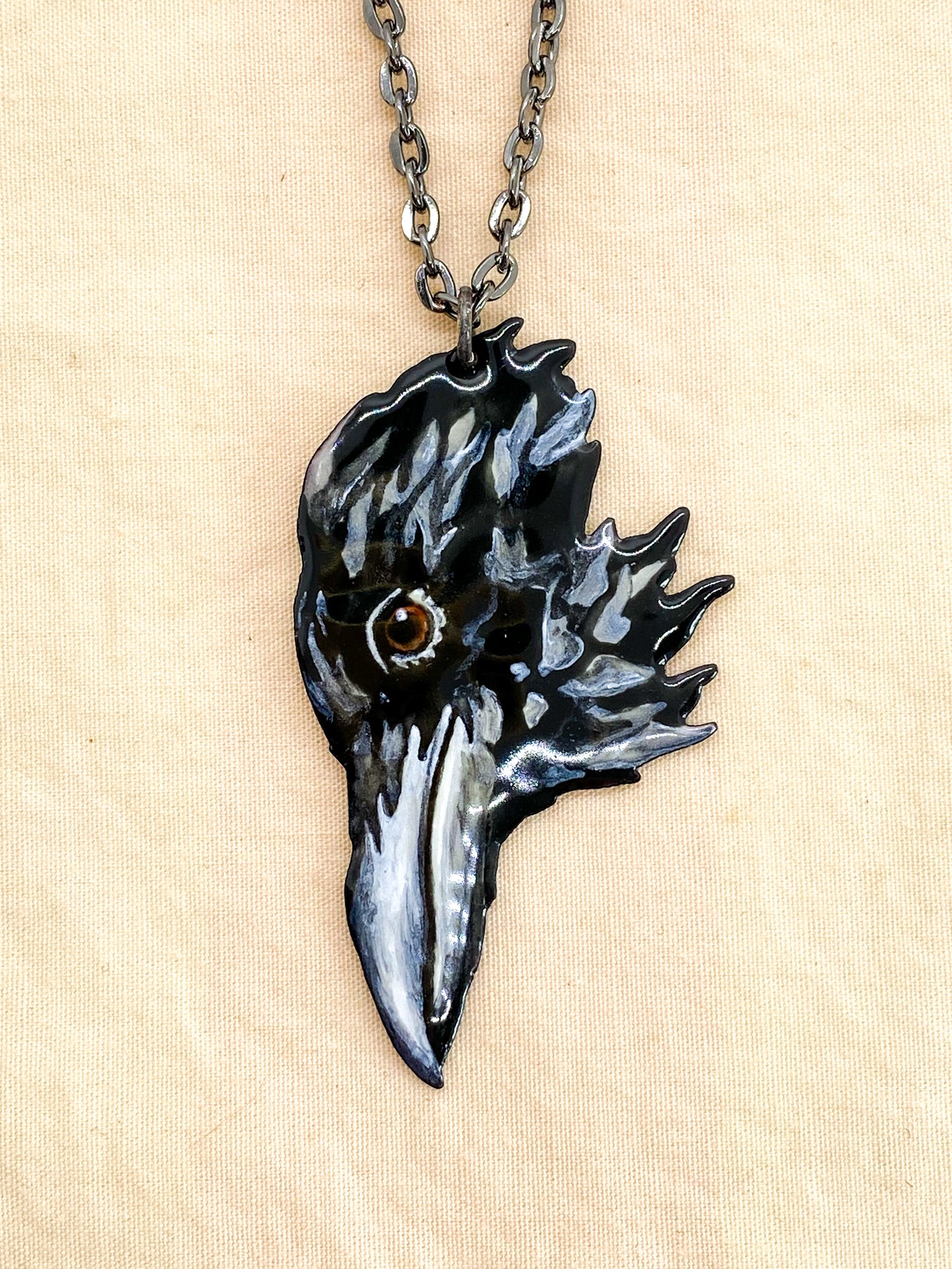 Raven Head Necklace