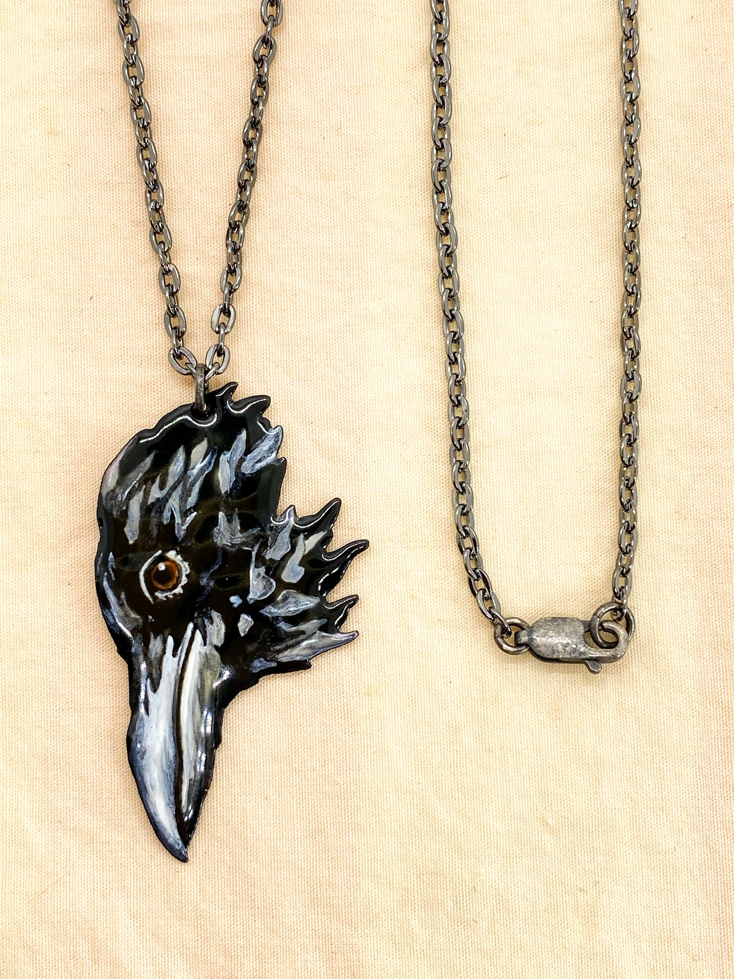 Raven Head Necklace