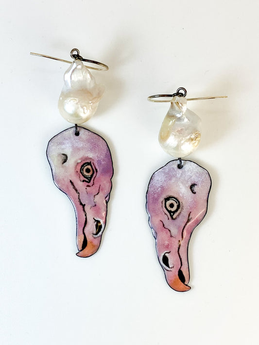 Albino Vulture Earrings