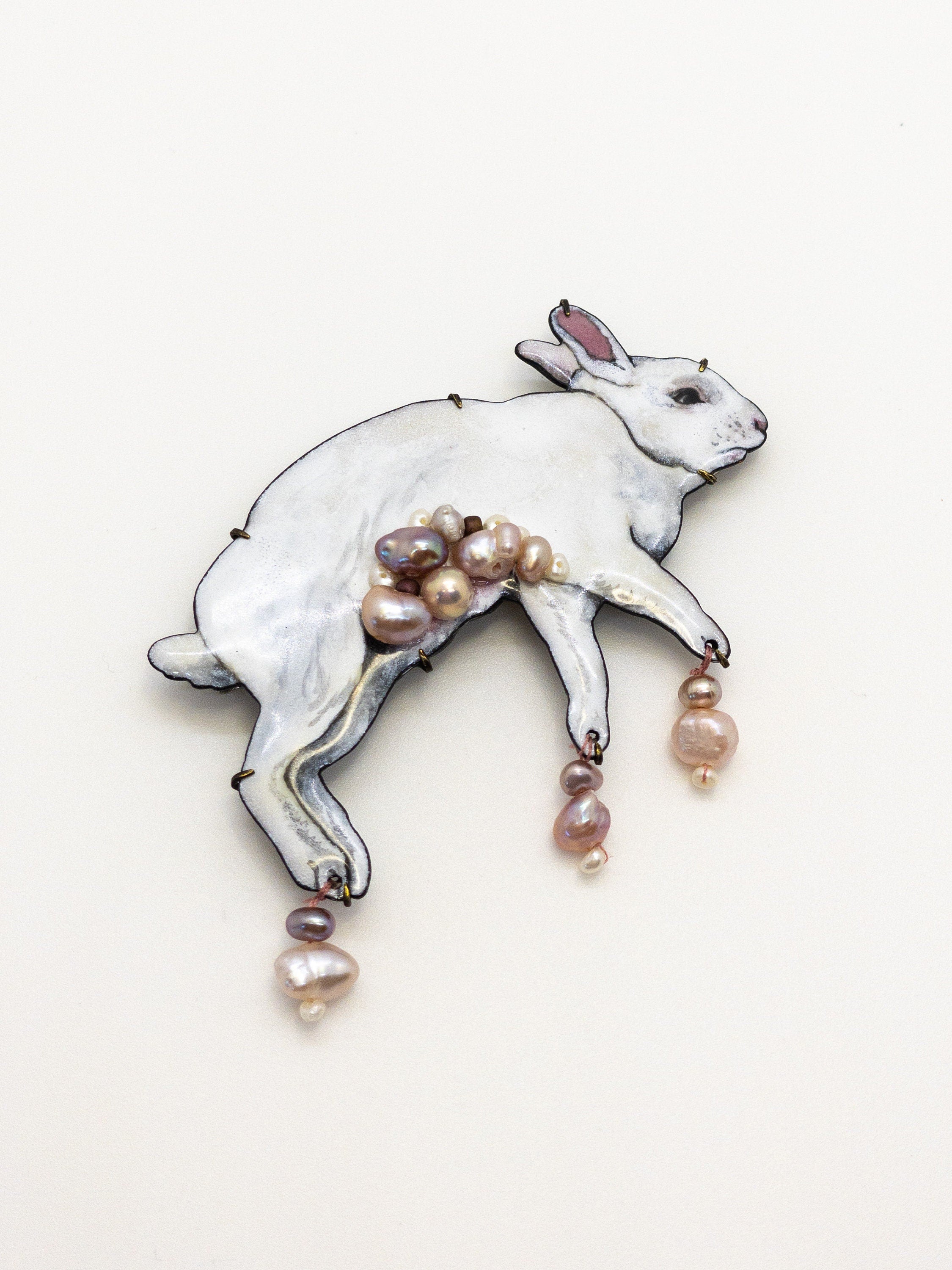 Pastel Maggot Enamel Rabbit Brooch – Meghan Schmiedel Studio
